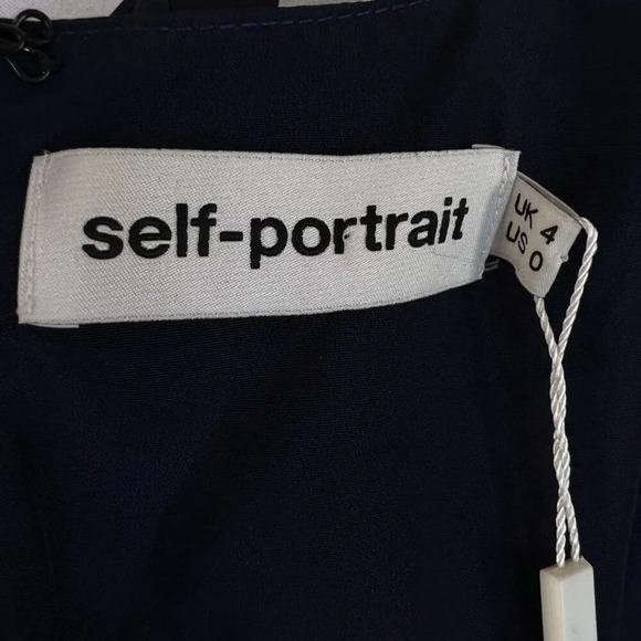 NWT Self-Portrait Navy Blue Star Patterned Dress $465 - Picture 13 of 16